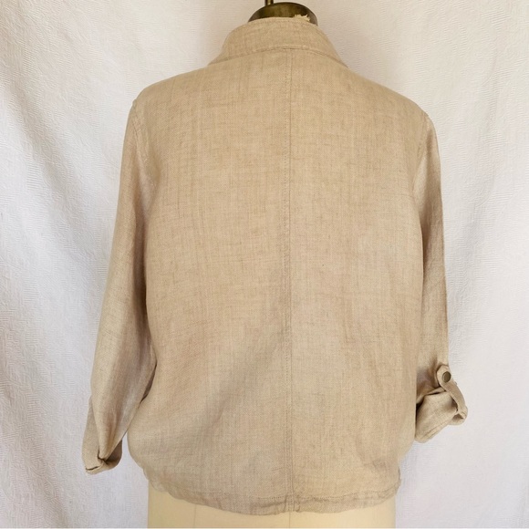 C&C California Pure linen Lg snap front jacket beige - Picture 5 of 6